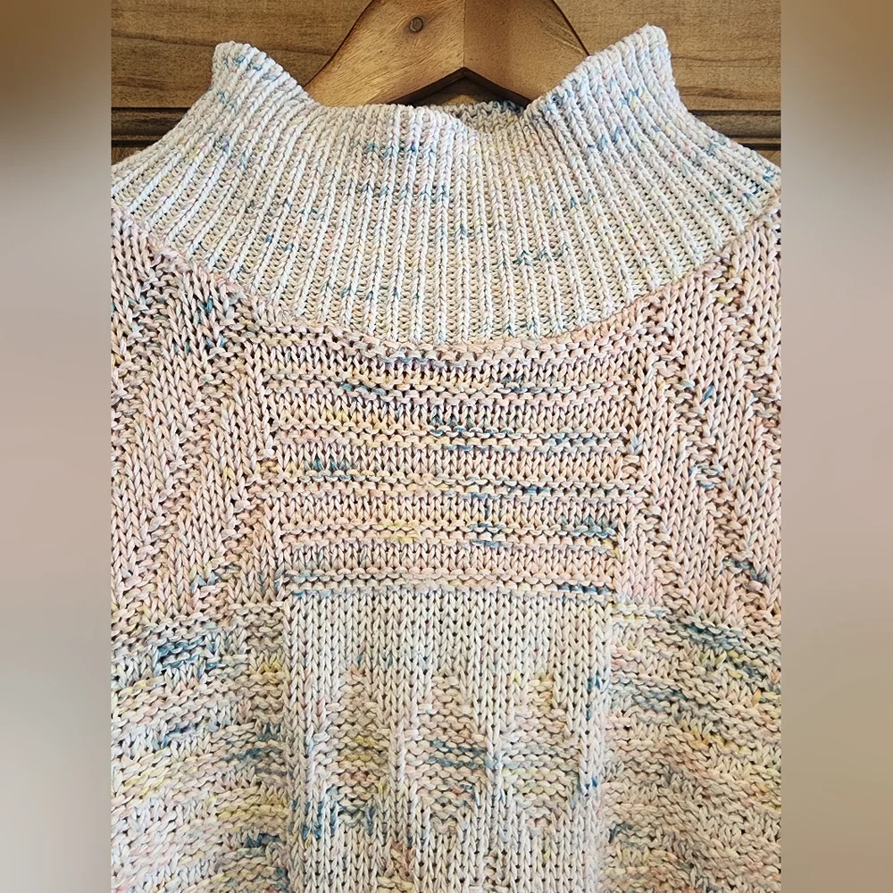 Vintage Handmade Pastel Knit Sweater - Picture 3 of 5